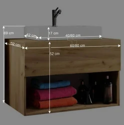 Wohnen Moderner Bad Waschplatz im Holz Look - Toulon (zweiteilig)