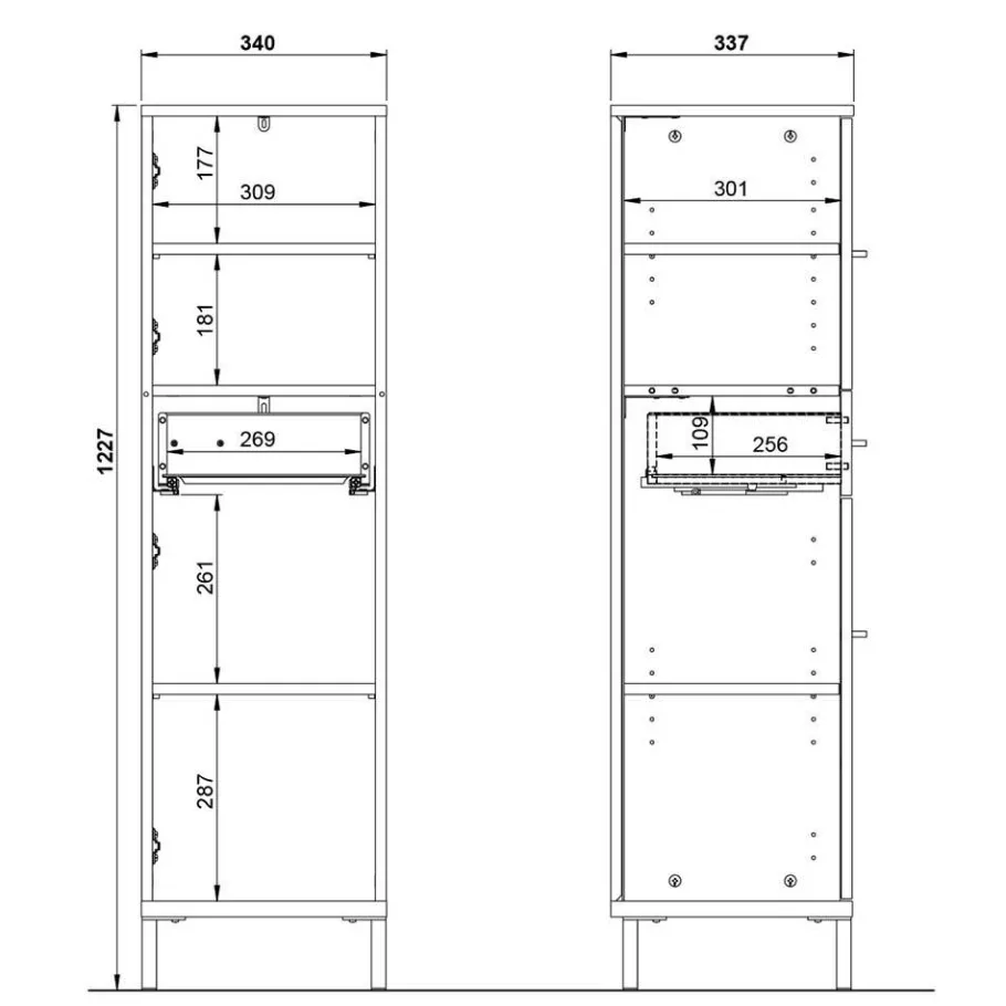 New Wohnen Moderner Badezimmerschrank 125 cm hoch - Lucrino