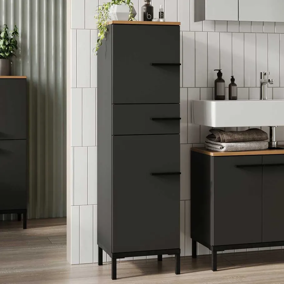 New Wohnen Moderner Badezimmerschrank 125 cm hoch - Lucrino