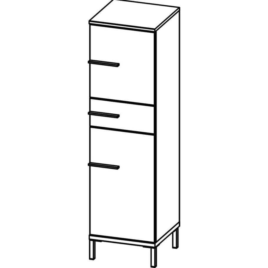 New Wohnen Moderner Badezimmerschrank 125 cm hoch - Lucrino