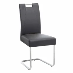 Clearance Wohnen Moderner Freischwinger Rumona in Kunstleder und Edelstahl (2er Set)