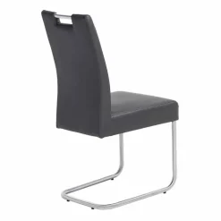 Clearance Wohnen Moderner Freischwinger Rumona in Kunstleder und Edelstahl (2er Set)