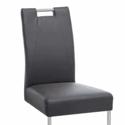 Clearance Wohnen Moderner Freischwinger Rumona in Kunstleder und Edelstahl (2er Set)