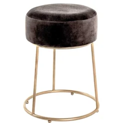 Clearance Wohnen Moderner Hocker in Grau & Gold - Miaoli