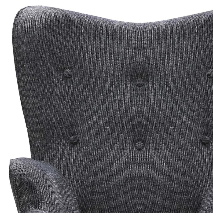 Clearance Wohnen Moderner Kaminsessel in Dunkelgrau Stoff - Bataia