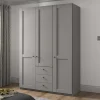 New Wohnen Moderner Kleiderschrank in Hellgrau - Ridonna