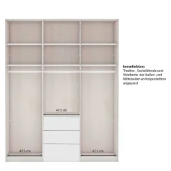 New Wohnen Moderner Kleiderschrank in Hellgrau - Ridonna