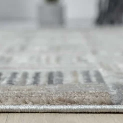 New Wohnen Moderner Kurzflor Teppich mit geketteltem Rand - Bihar