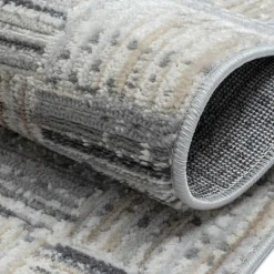 New Wohnen Moderner Kurzflor Teppich mit geketteltem Rand - Bihar