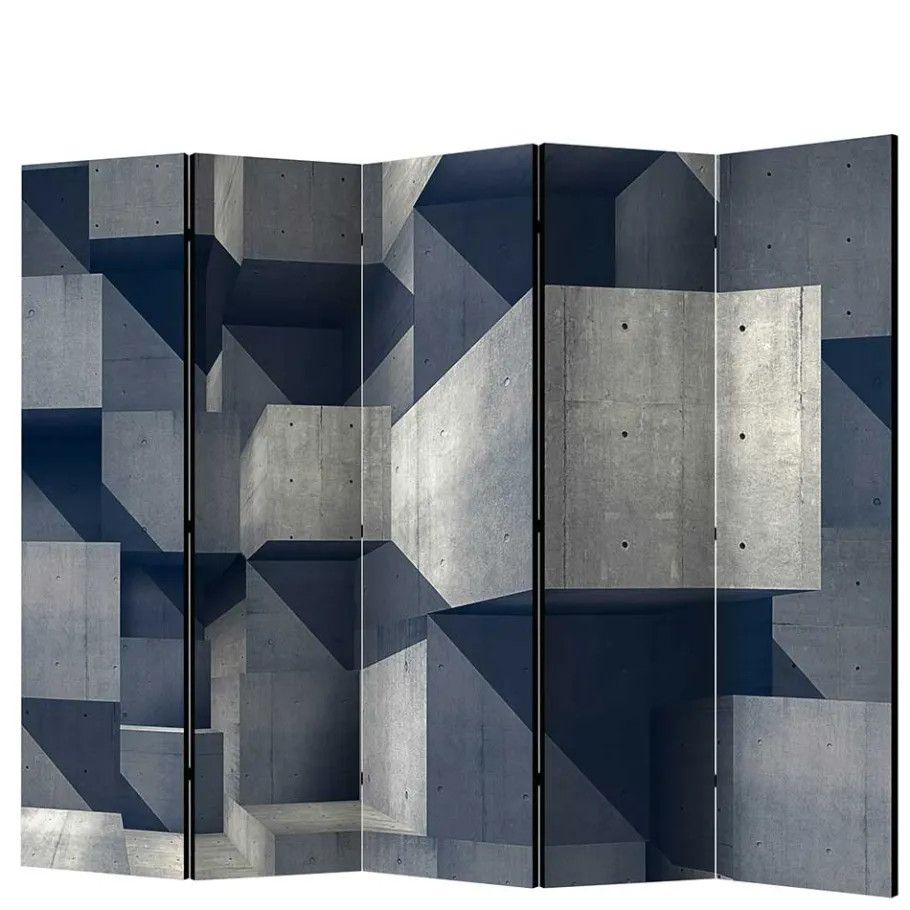 New Wohnen Moderner Paravent mit Beton Quader Motiv - Cosmonata
