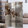Discount Wohnen Moderner Paravent mit Druck in Hellbraun Grau - Genza