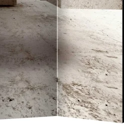 Discount Wohnen Moderner Paravent mit Druck in Hellbraun Grau - Genza