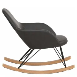 New Wohnen Moderner Schaukelsessel in Grau & Eiche - Amphiono