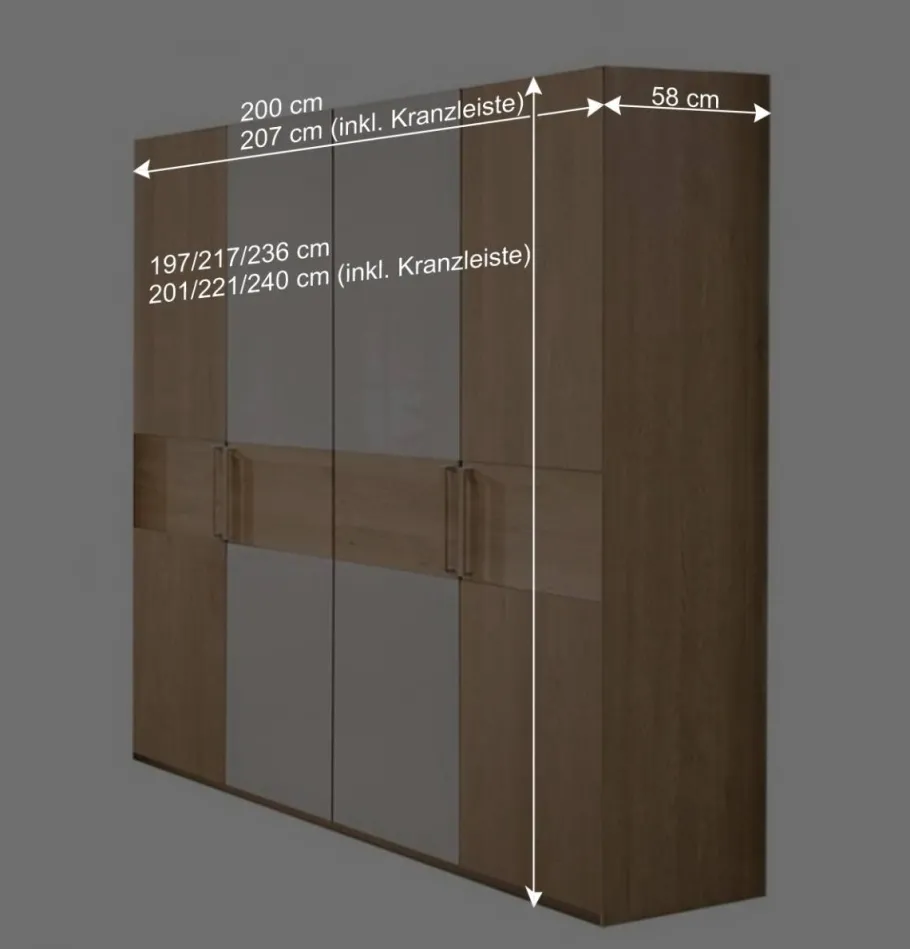 Sale Wohnen Moderner Schlafzimmer Kleiderschrank 200 cm - Emdsiva I