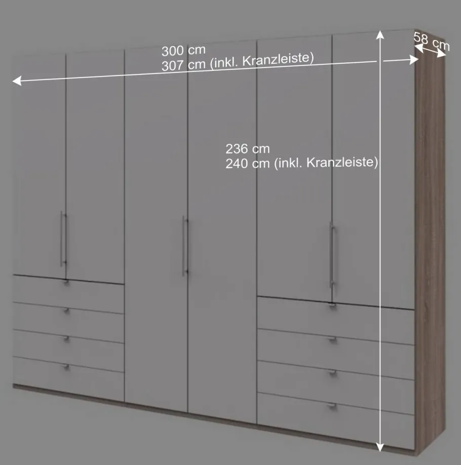 Clearance Wohnen Moderner Schlafzimmerschrank in Weiß & Eiche sägerau - Vaclyn