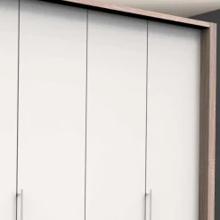 Clearance Wohnen Moderner Schlafzimmerschrank in Weiß & Eiche sägerau - Vaclyn