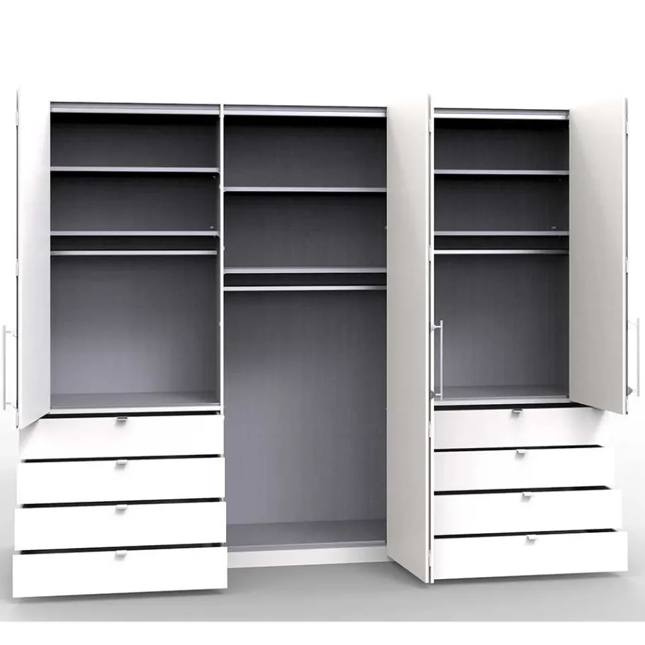 Clearance Wohnen Moderner Schlafzimmerschrank in Weiß & Eiche sägerau - Vaclyn