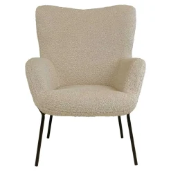Wohnen Moderner Sessel aus Webplüsch in Beige - Tessera