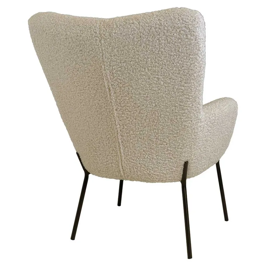 Wohnen Moderner Sessel aus Webplüsch in Beige - Tessera