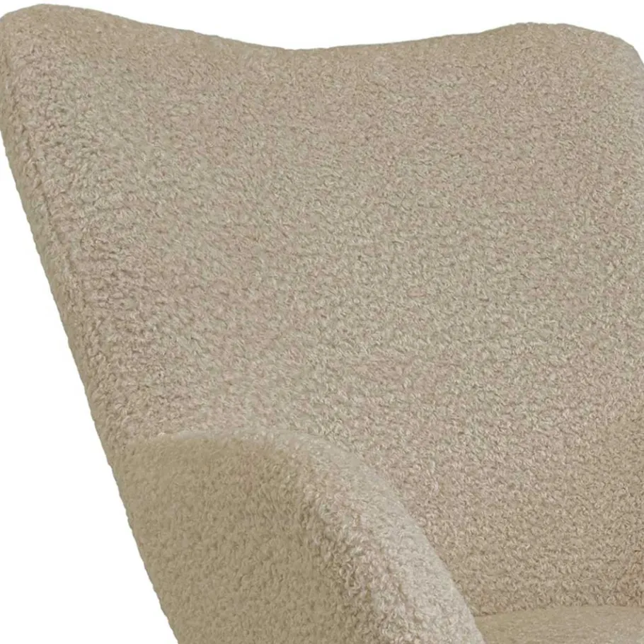 Wohnen Moderner Sessel aus Webplüsch in Beige - Tessera