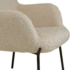 Wohnen Moderner Sessel aus Webplüsch in Beige - Tessera