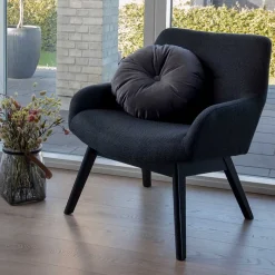 New Wohnen Moderner Sessel mit Strukturstoff in Grau - Mialano