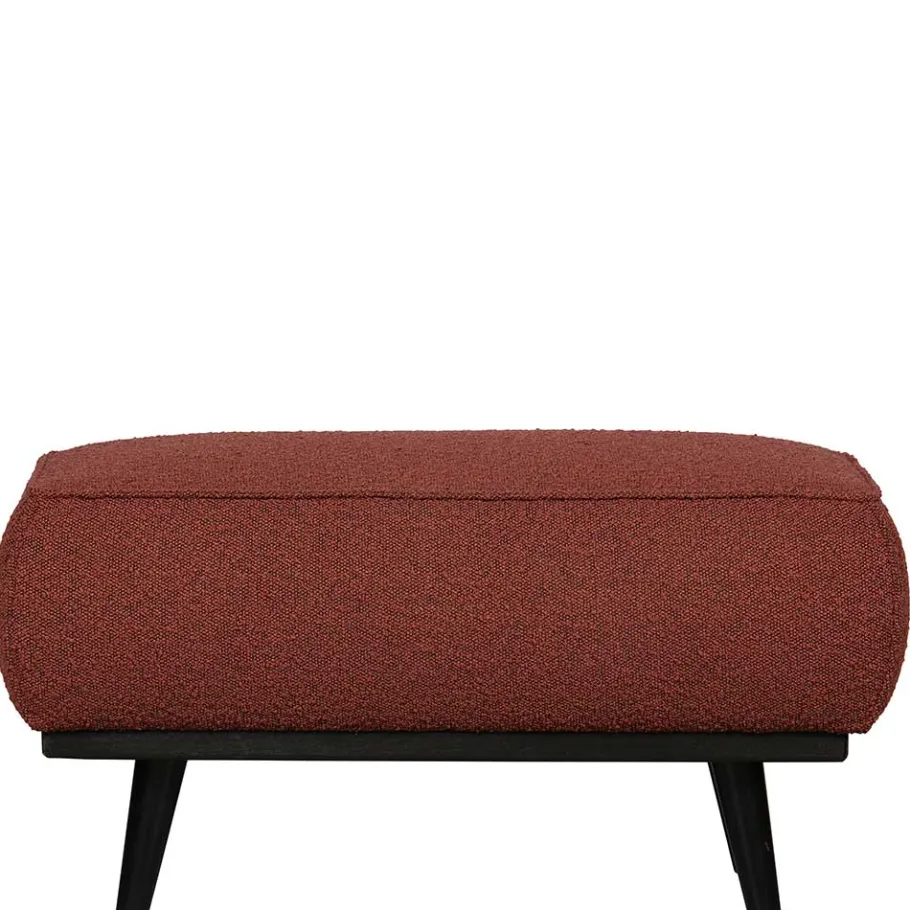 Online Wohnen Moderner Stoffhocker Boucle in Rotbraun - Anizia