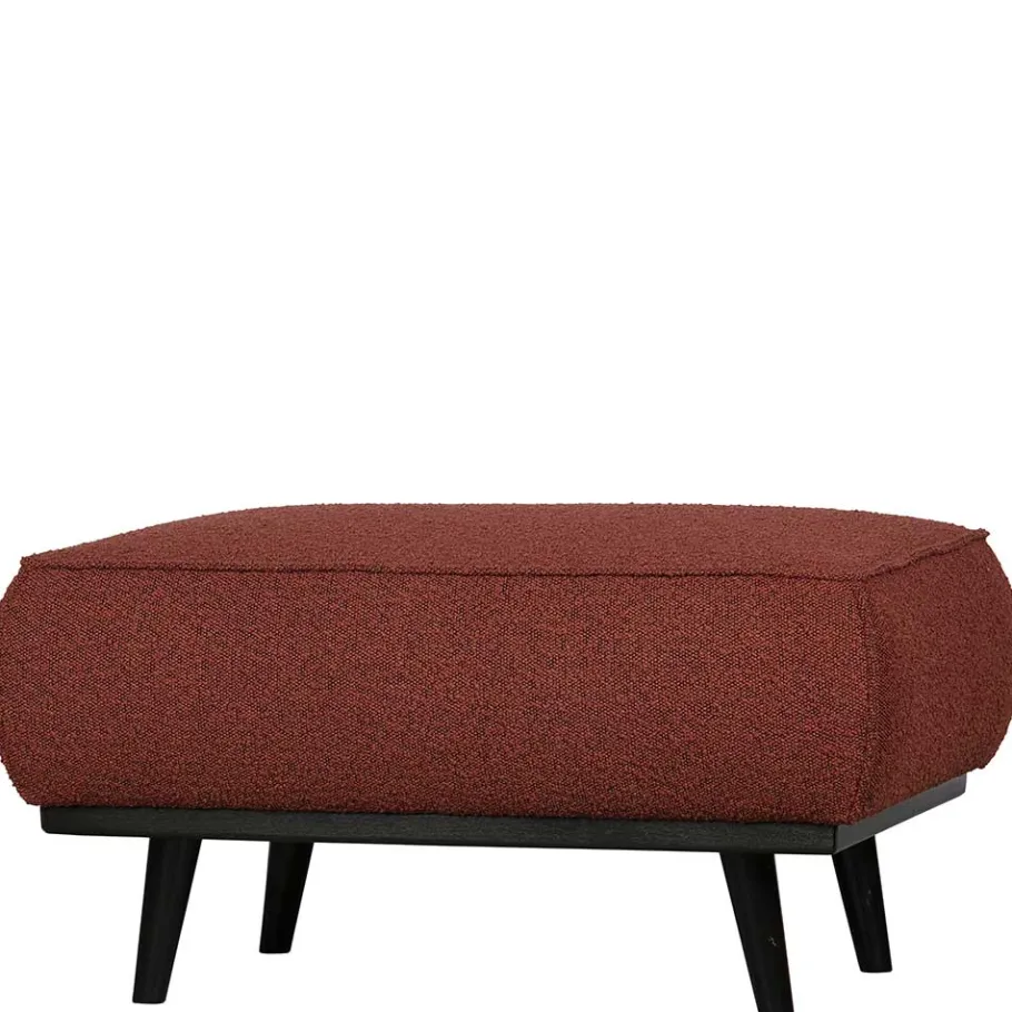 Online Wohnen Moderner Stoffhocker Boucle in Rotbraun - Anizia