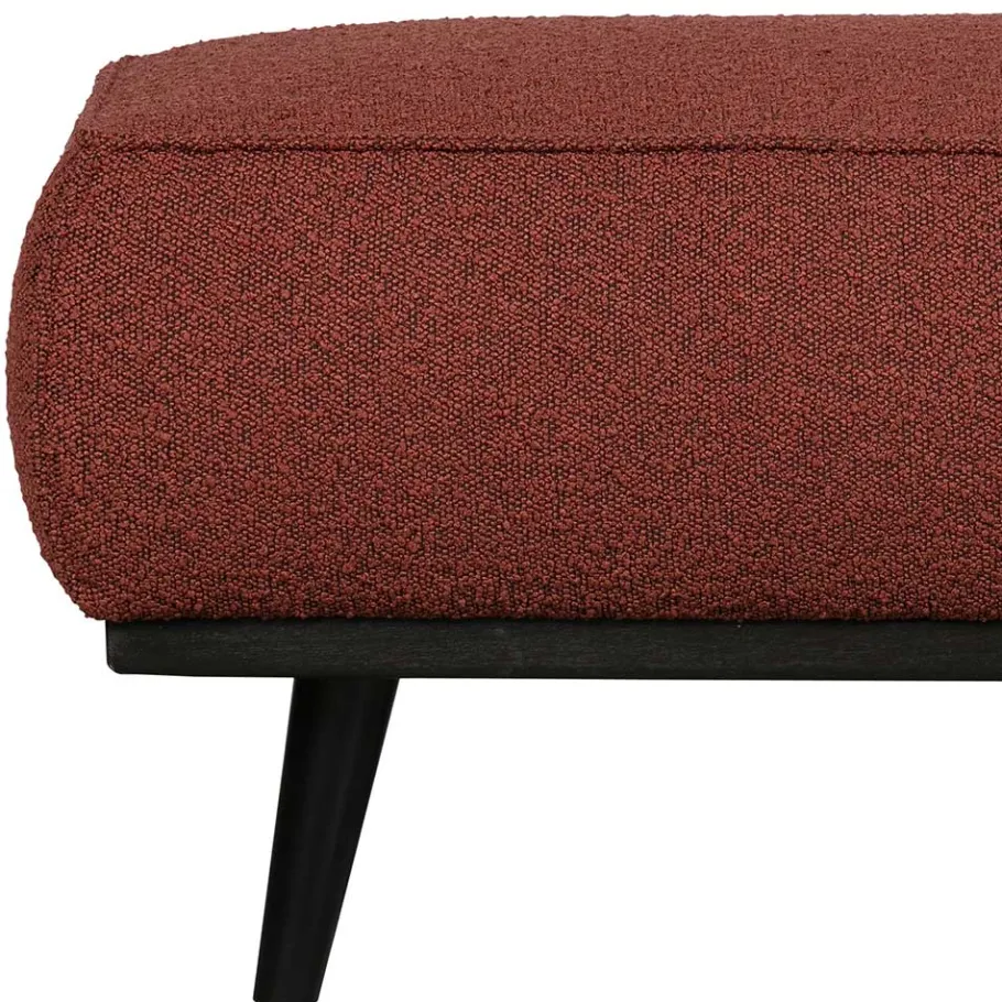 Online Wohnen Moderner Stoffhocker Boucle in Rotbraun - Anizia