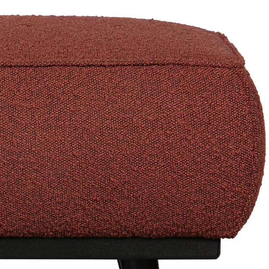 Online Wohnen Moderner Stoffhocker Boucle in Rotbraun - Anizia