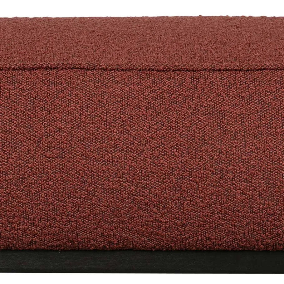 Online Wohnen Moderner Stoffhocker Boucle in Rotbraun - Anizia