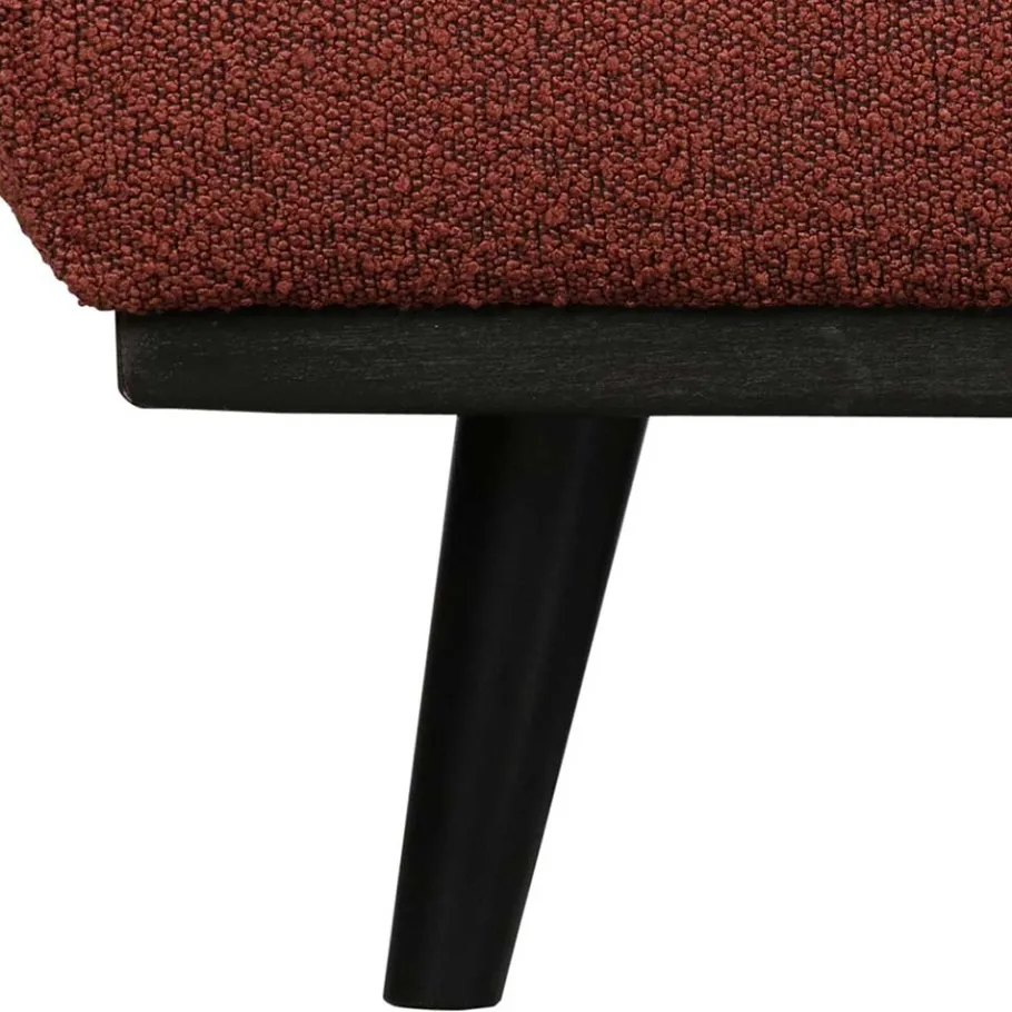 Online Wohnen Moderner Stoffhocker Boucle in Rotbraun - Anizia