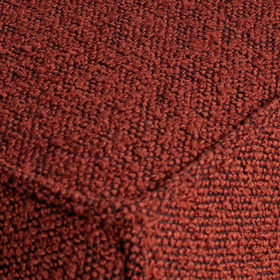 Online Wohnen Moderner Stoffhocker Boucle in Rotbraun - Anizia