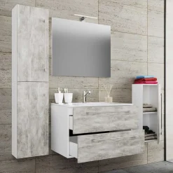 Wohnen Modernes Badezimmer in Betonoptik - Salvadore (vierteilig)