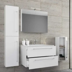 Best Wohnen Modernes Badezimmer in Weiß - Ipsum (vierteilig)