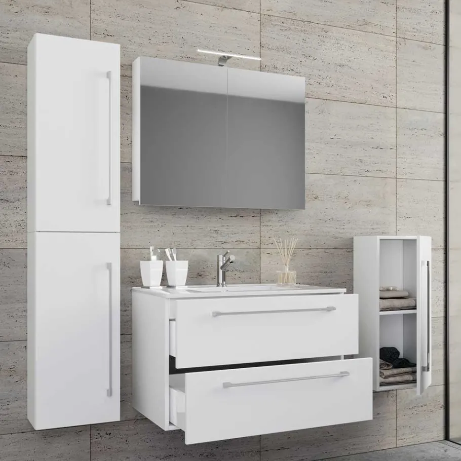 Best Wohnen Modernes Badezimmer in Weiß - Ipsum (vierteilig)