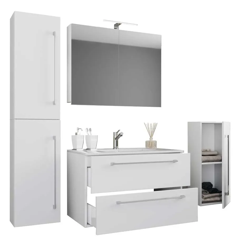 Best Wohnen Modernes Badezimmer in Weiß - Ipsum (vierteilig)