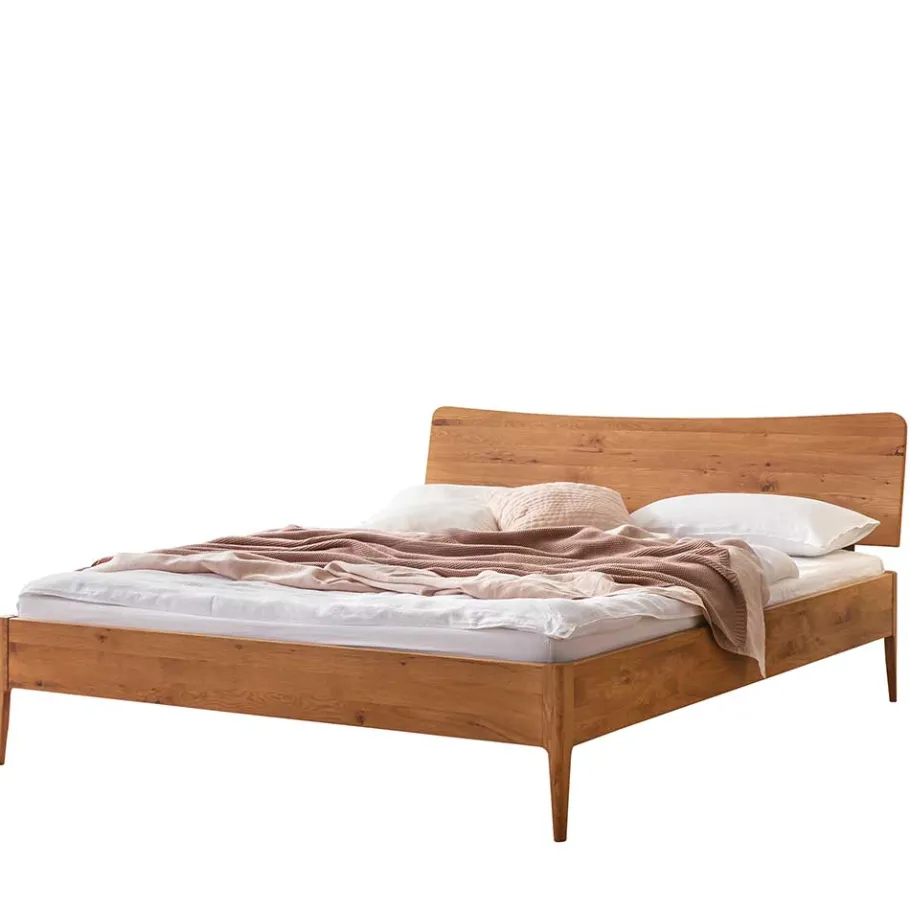 Discount Wohnen Modernes Bett aus Echtholz Wildeiche - Maaref