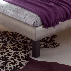 New Wohnen Modernes Bett Concista in Beton-Optik