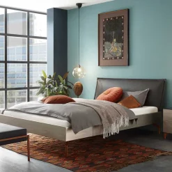 Clearance Wohnen Modernes Bett mit Kunstlederkopfteil - Optica