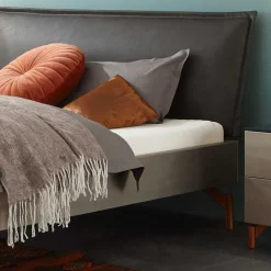 Clearance Wohnen Modernes Bett mit Kunstlederkopfteil - Optica