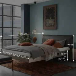 Clearance Wohnen Modernes Bett mit Kunstlederkopfteil - Optica