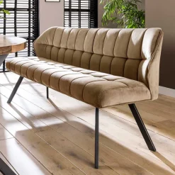 Clearance Wohnen Modernes Esstisch Sofa in Beige Samt - Foxxy