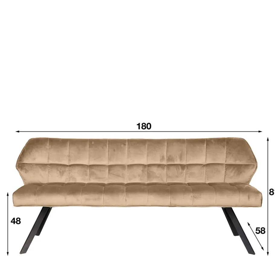 Clearance Wohnen Modernes Esstisch Sofa in Beige Samt - Foxxy