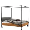 Discount Wohnen Modernes Himmelbett aus Wildbuche mit Metallgestell - Flyma