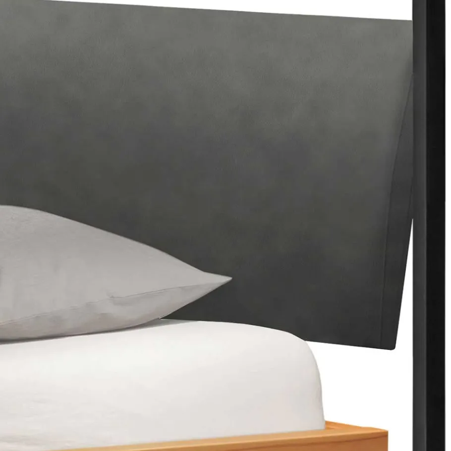 Discount Wohnen Modernes Himmelbett aus Wildbuche mit Metallgestell - Flyma