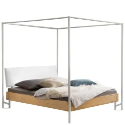 Sale Wohnen Modernes Himmelbett in Eiche Bianco & Weiß - Blackbeard