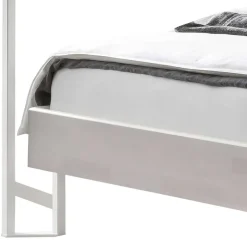 New Wohnen Modernes Himmelbett in Weiß für zwei Personen - Doranov