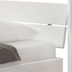 New Wohnen Modernes Himmelbett in Weiß für zwei Personen - Doranov