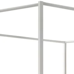 New Wohnen Modernes Himmelbett in Weiß für zwei Personen - Doranov